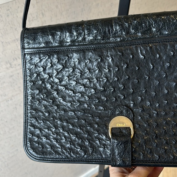 Vintage Chloe Ostrich Flap CrossBody Bag - Picture 3 of 7